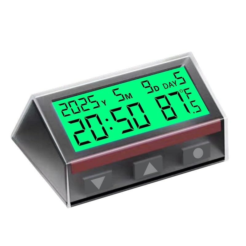 Timloon Smart Car Dashboard Clock with Auto Night Backlight, Solar-Powered, Temperature, 12/24 Hour Format Time, Calendar for Car Truck - Image 1